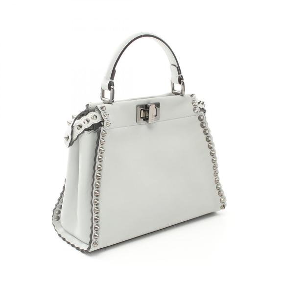 Fendi Mini Peekaboo Handbag Leather Grey - Picture 2 of 10